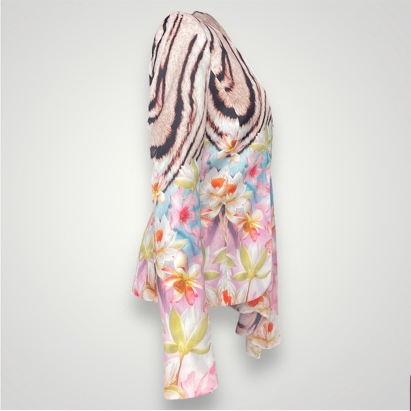 Roberto Cavalli Tiger & Pink Floral Blazer Jacket - Picture 2 of 6